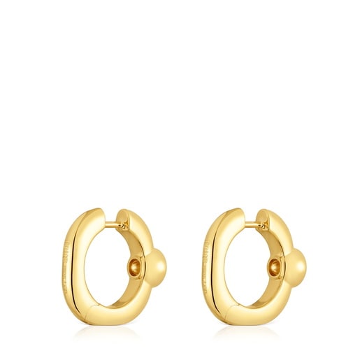 18 mm Hoop earrings with 18kt gold plating over silver and laboratory-grown diamonds Line LGD