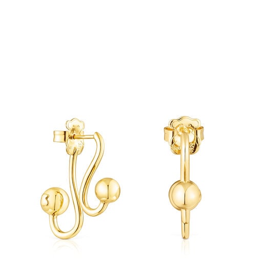 Aretes con baño de oro 18 kt sobre plata Plump