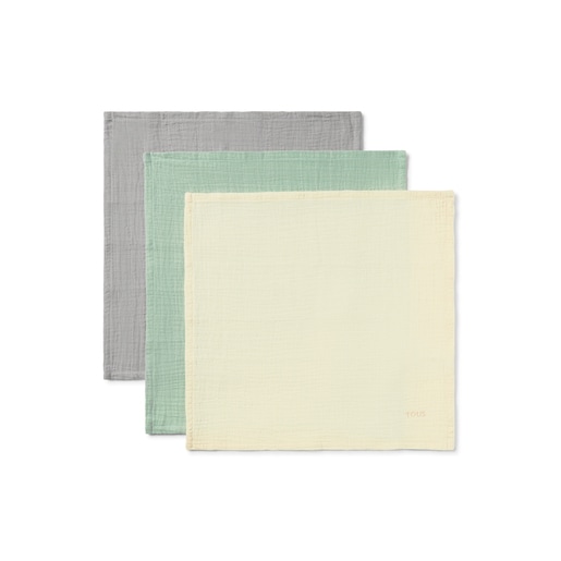 Pack de 3 mini gasas de bebé SMuse gris