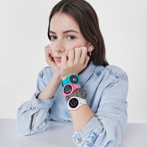 Rellotge smartwatch de polsera Smarteen Connect amb corretja de silicona rosa