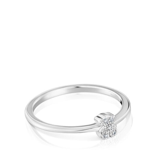 Small white-gold bear Ring with diamonds TOUS Grain | TOUS