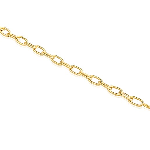 Braçalet cadena XL amb bany d'or 18 kt sobre plata Hold Oval