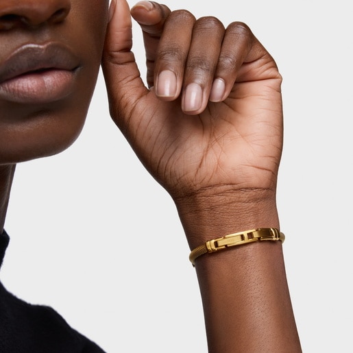 Reloj analógico/digital con brazalete de acero dorado TOUS Hold Oval