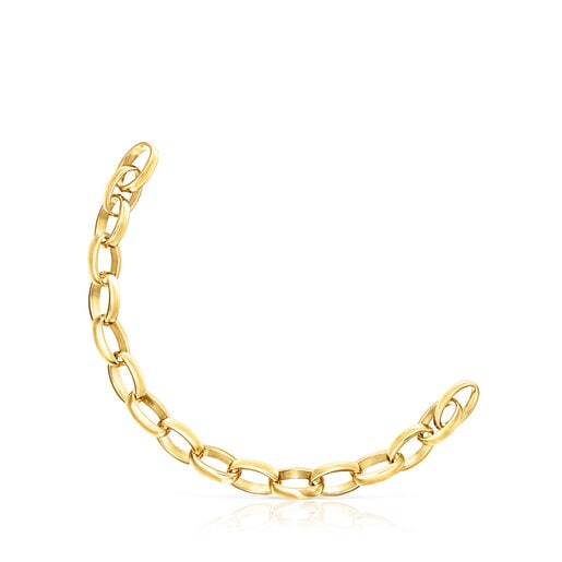 Pulsera oval con baño de oro 18 kt sobre plata Hold