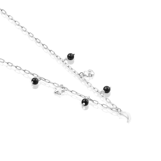 TOUS Magic Nature Star, Moon, Bear, and Onyx Sterling Silver Necklace -  レディースアクセサリー