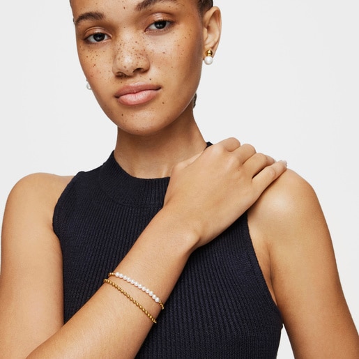 Silver Vermeil Gloss Bracelet with Pearls