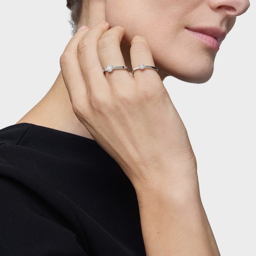 טבעת סוליטר מפלטינה בשילוב יהלום מעבדה 0.50 קראט TOUS Essentials LGD