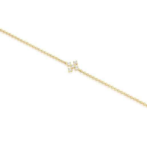 Gold Cross bracelet with diamonds Les Classiques | TOUS