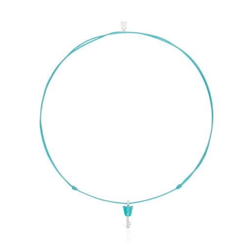 عِقد من الفضة والنايلون التركواز مُرصّع بالأمازونايت من تشكيلة TOUS Unlock