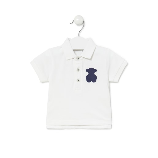 Boys Casual pique fabric polo shirt in white