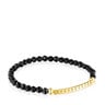 Bracelet Straight en Argent vermeil et Onyx