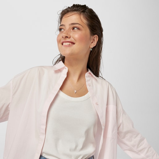 Collar Mini Color de Plata con Cuarzo rosa y Amazonita