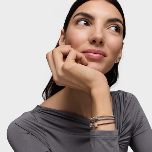 7 mm silver letter B Charm TOUS Mesh Tube