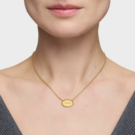 Short Necklace with 18kt gold plating over silver plaque TOUS Mama