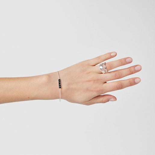 Pulsera Mini Onix - Color de Plata con Ónix