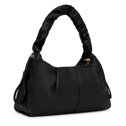 Large black leather TOUS Soft One-shoulder bag