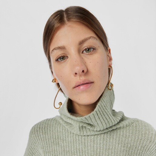 Long silver vermeil Plump 1/2 Earring