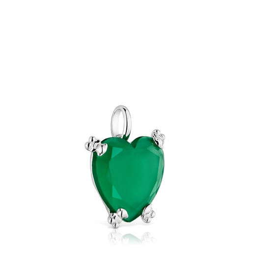 Silver Color Pills Heart pendant with treated chalcedony | TOUS