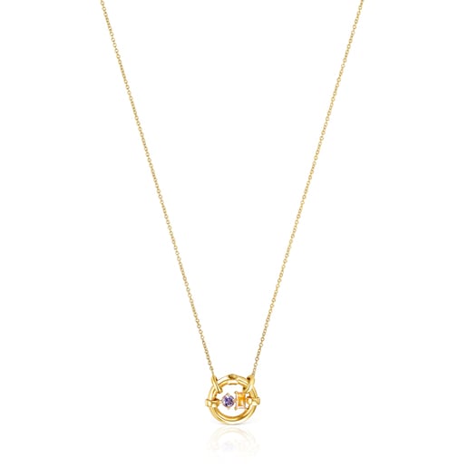 Silver vermeil Hold Pendant with iolite and citrine