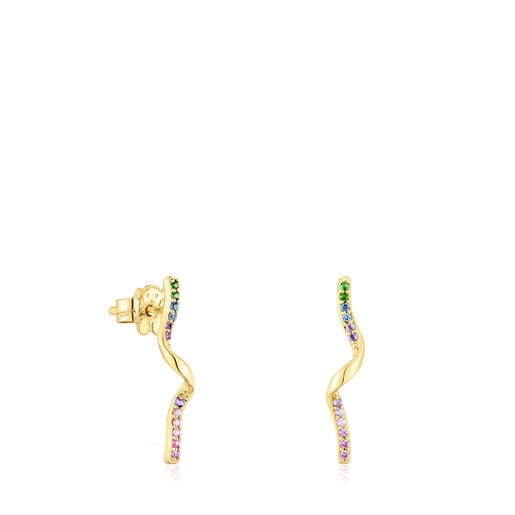 Gold Spiral earrings with gemstones TOUS St. Tropez