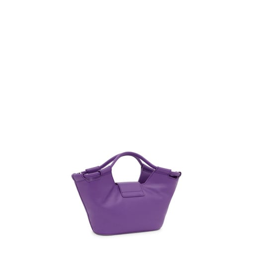 Μικρή τσάντα-καλάθι TOUS Sun από δέρμα σε μοβ χρώμα