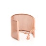 Pulsera de acero rosa con baño de oro rosa 18 kt sobre plata 5 cm Icon Mesh