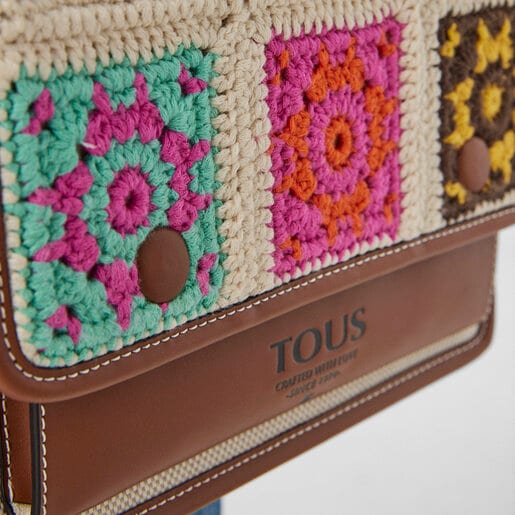 Střední crossbody kabelka Audree TOUS Crochet béžové a hnědé barvy