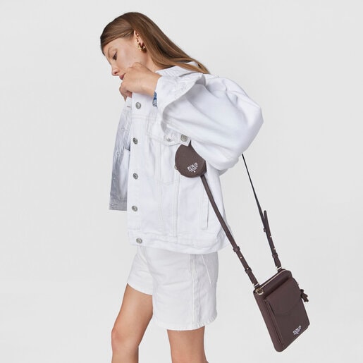 פאוץ' טלפון נתלה TOUS Funny בצבע חום בשילוב ארנק