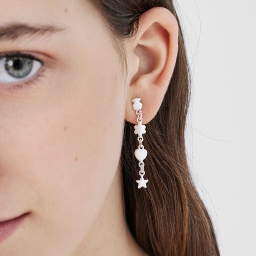 Длинные серебряные серьги Mini Icons с фигурками