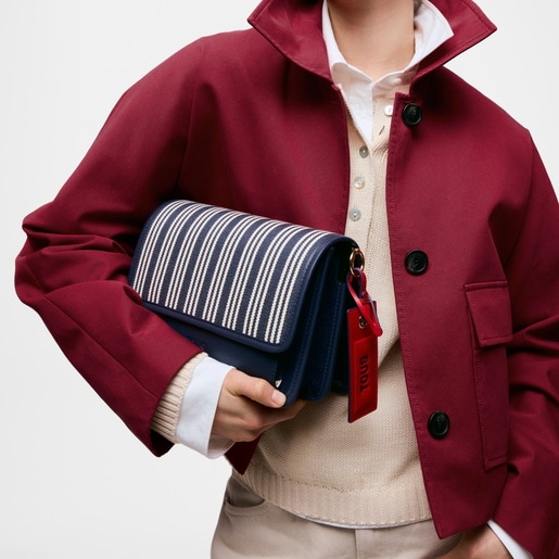 Bandolera mediana azul marino Audree Canvas