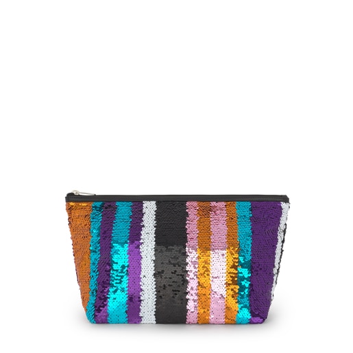 Medium Multicolored Kaos Shock Sequins Strips Handbag