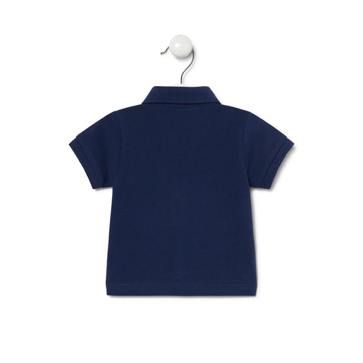 Boys Casual pique fabric polo shirt in navy blue