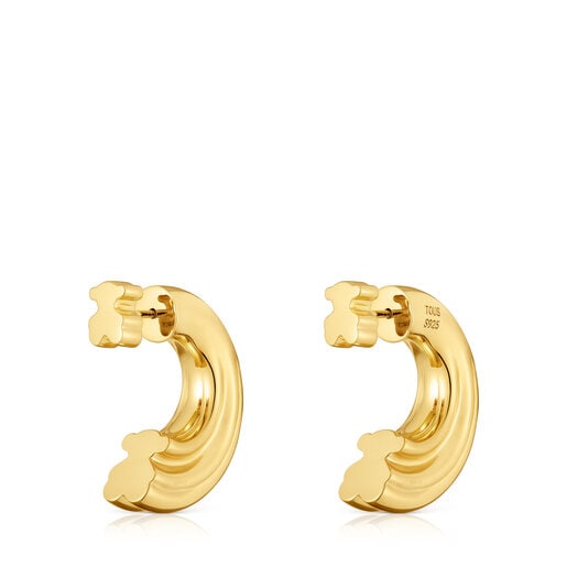 18kt gold plating over silver Hoop earrings with bear motif TOUS 1950