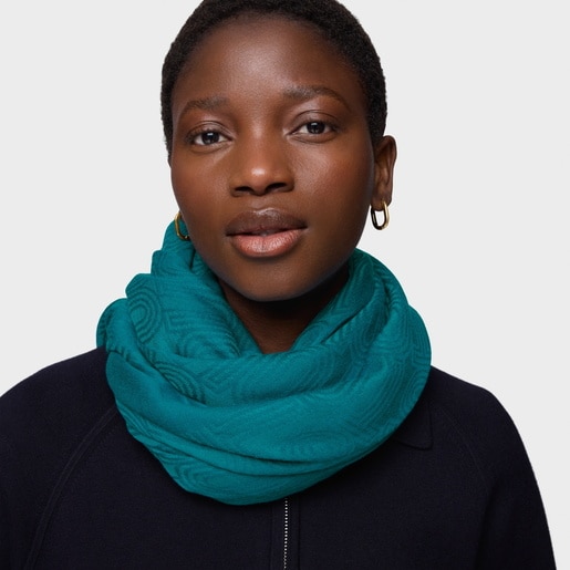 Pañuelo turquesa TOUS Silhouette Jacquard