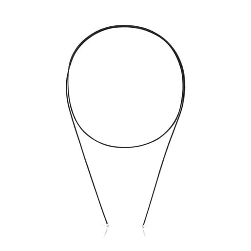 Collar largo de plata en color negro TOUS Basics