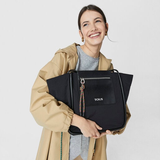 תיק סל TOUS Empire Cotton גדול בצבע שחור