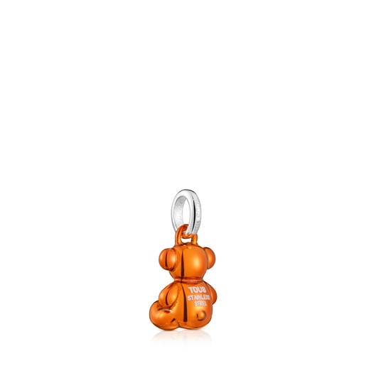 Small Bold Bear orange steel bear Pendant