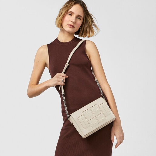 Маленькая бежевая сумка-кроссбоди TOUS Damas