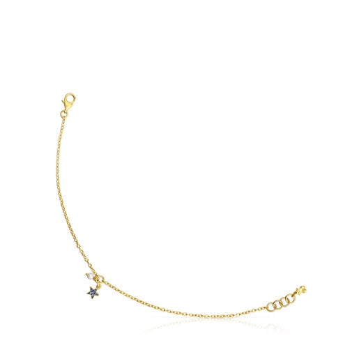 Pulsera con baño de oro 18 kt sobre plata con estrella de zafiros TOUS New Motif