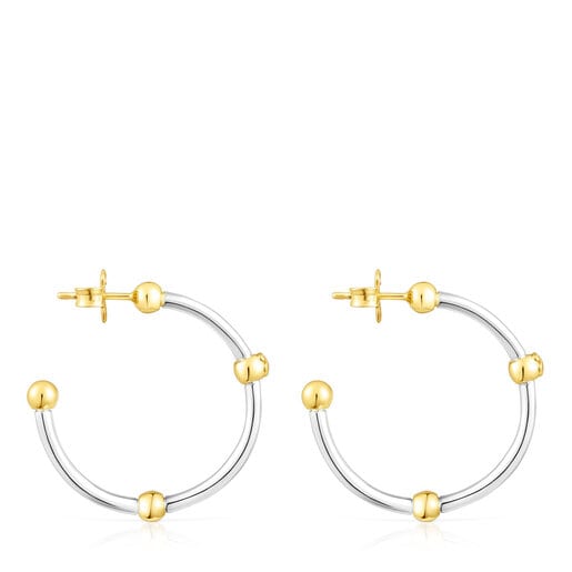 עגילי חישוק Beach מוורמיל כסף וכסף