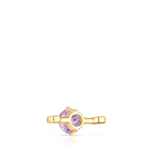 Small silver vermeil Hold Pendant with amethyst | TOUS