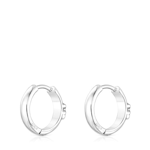 Silver TOUS Basics Hoop earrings with bear