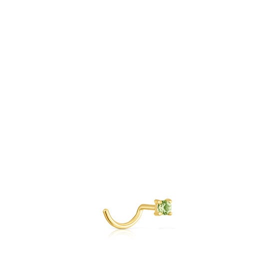 Gold-colored IP steel and garnet and peridot St. Tropez Nose piercing | TOUS