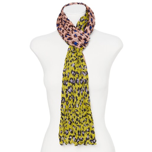 Pink-pistachio Bridgy Leo Plis foulard