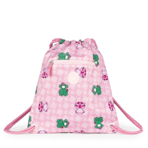 Flacher Rucksack School Logogram in Pink