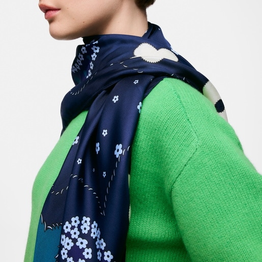 Pañuelo cuadrado azul marino TOUS Motifs Paisley