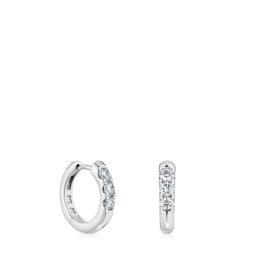 Boucles d’oreilles anneaux en platine avec diamants créés en laboratoire Les Classiques LGD