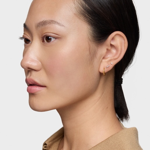 Piercing de oro 14 kt y tira diamantes 8 mm TOUS Basics