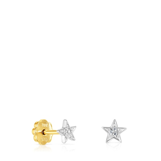 White Gold TOUS Puppies Earrings with Diamonds Star motifs
