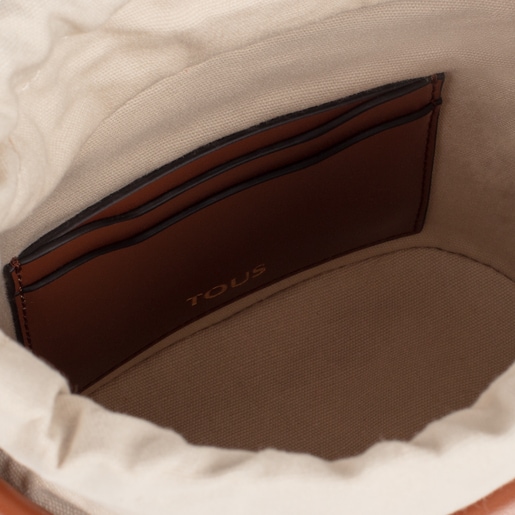 Bombonera pequeña Tous Craft beige y marron